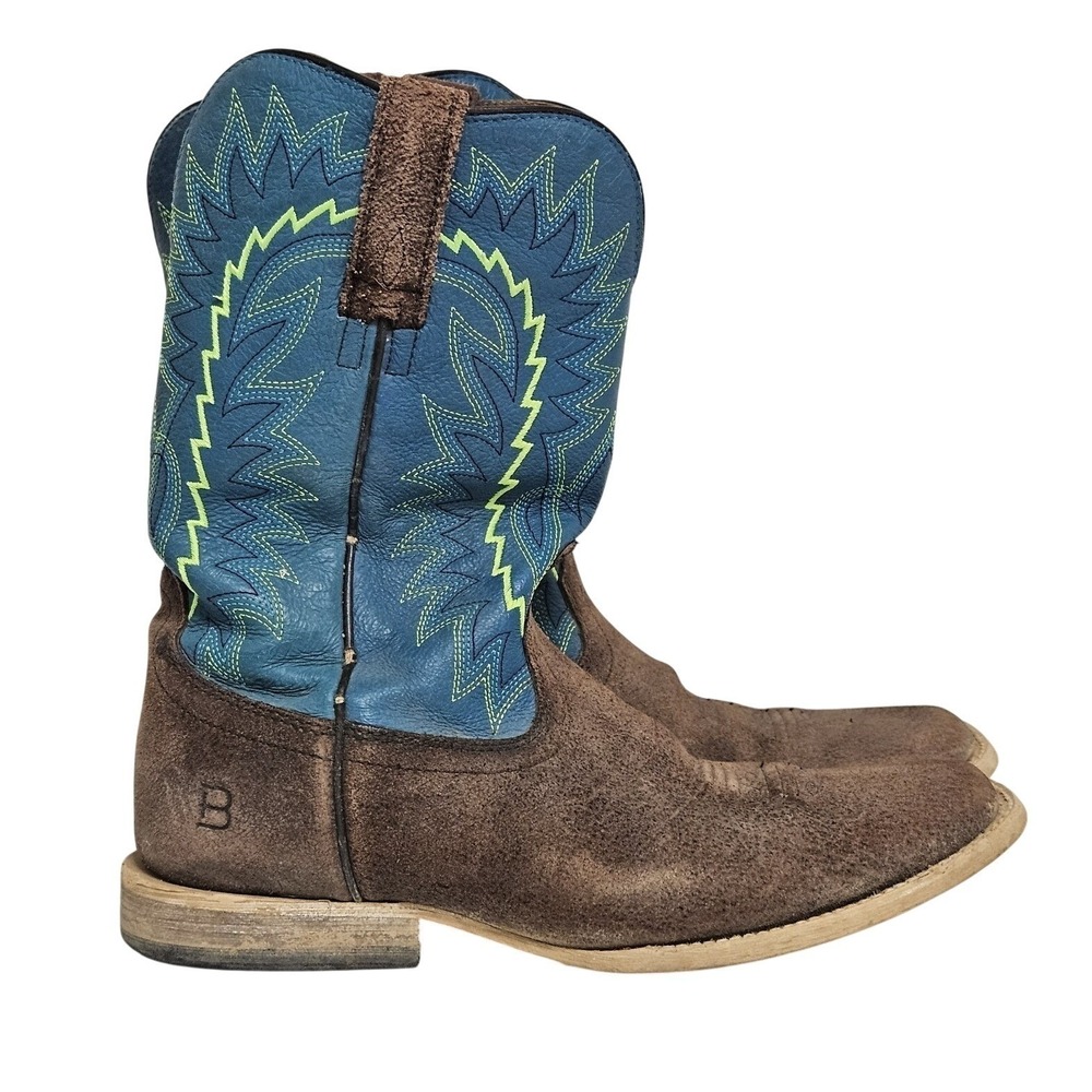 Ariat Boots Mens 5 Brown Blue Relentless 10021596 Western Square Toe Roughout